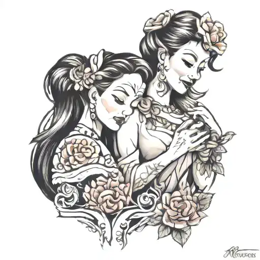 Mom And Daughter Moment