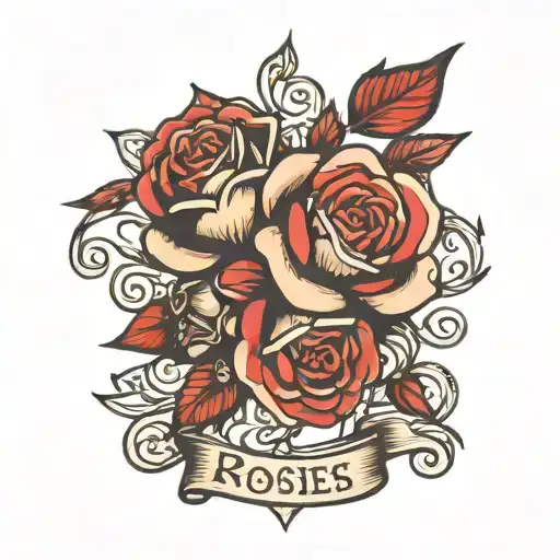 Rose's Intertwined Kids Names Black And Red