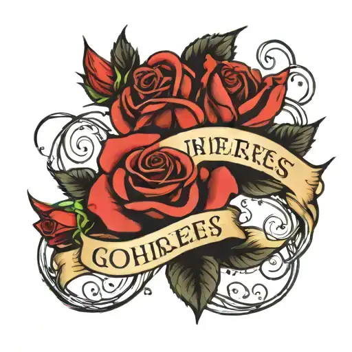 Rose's Intertwined Kids Names Black And Red