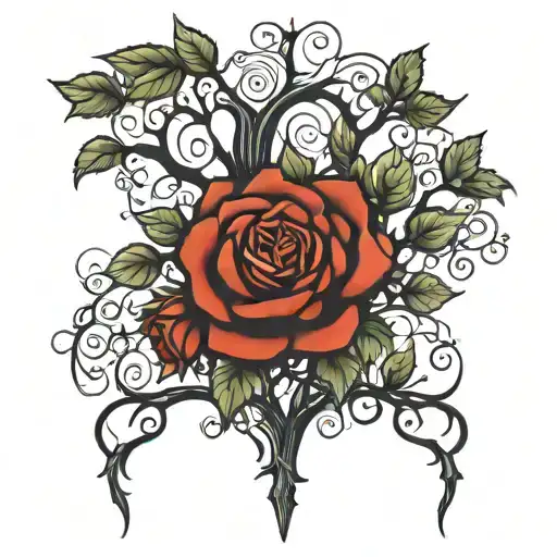 Rose's Intertwined Kids Names Black And Red Family Tree