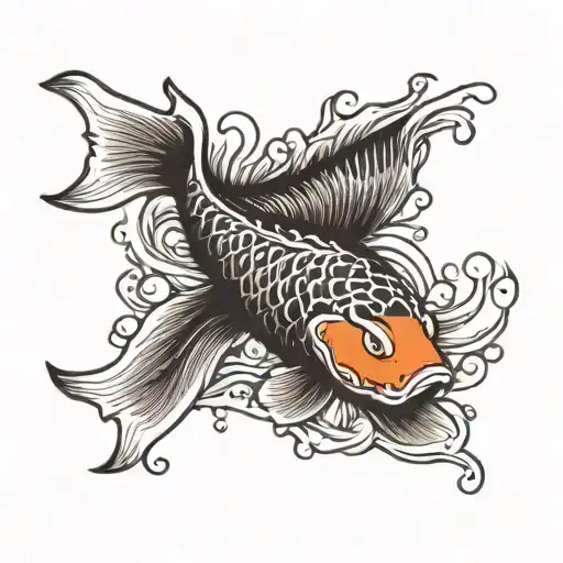Koi Fish Swimming Gracefully