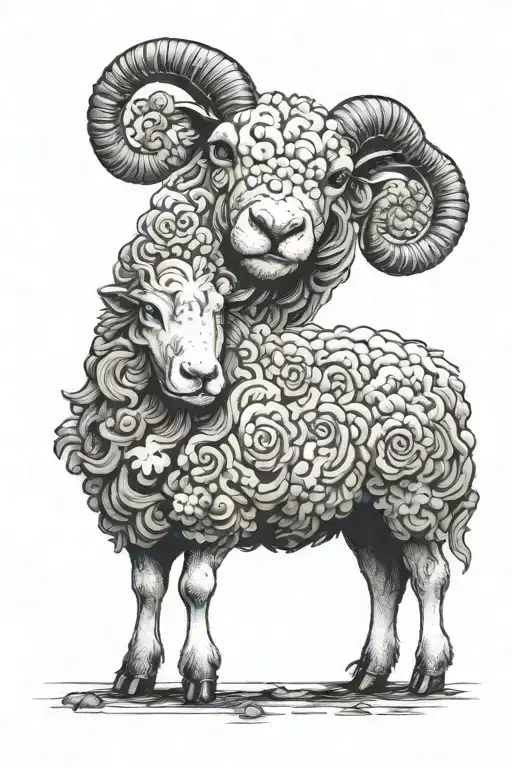 Black Sheep Infront Of Chinese Farmer