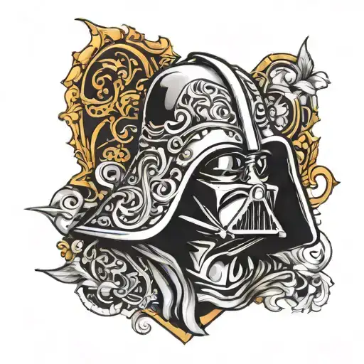 Darth Vader With Hood With Ornate Frame