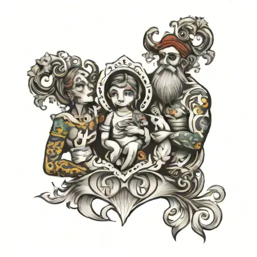 Family Love God Holding