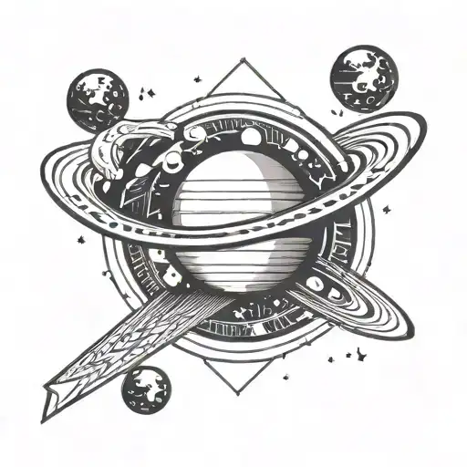 Geometric Form With Planet Saturn