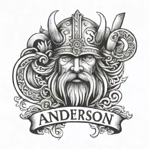 Anderson Last Name Tatoo With Viking Strength Family Spirituality