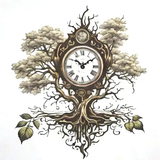 Clock Reflection And Tree Growing