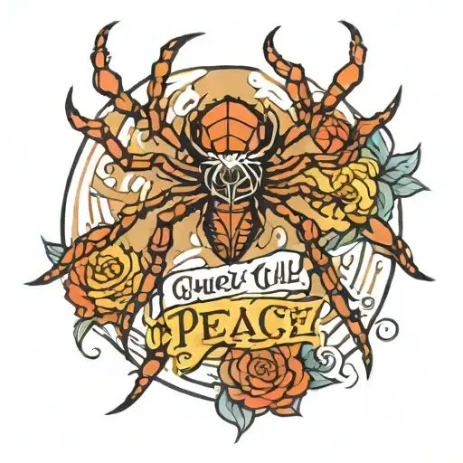 Spider With Words Give Us Peace