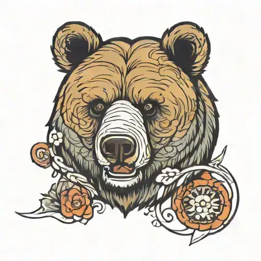 Half Teddy Bear Half Grizzly Bear Head