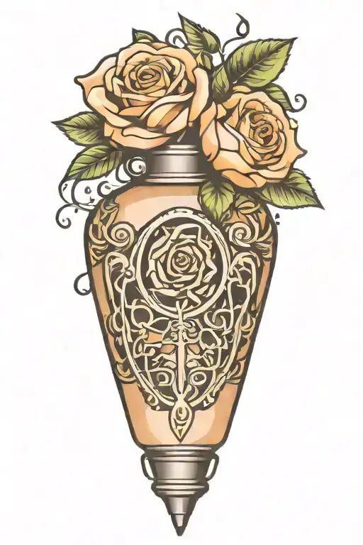 Hand Grenade Coming Out Of Rose