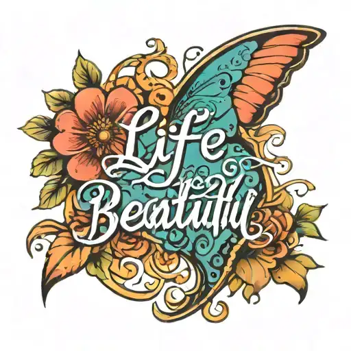 Life Is Beautiful In Cursive Font