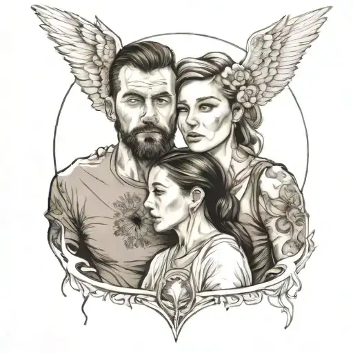 A Black And White Drawing For A Father And Daughter Who Live Miles Apart