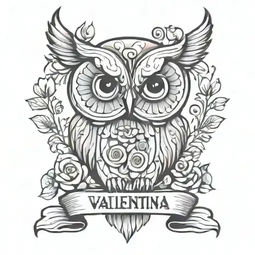 Name Valentina Arm With Owl