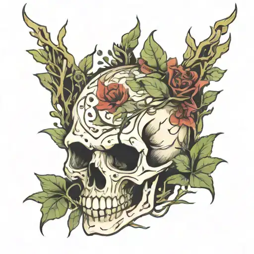 Skull In Overgrowth