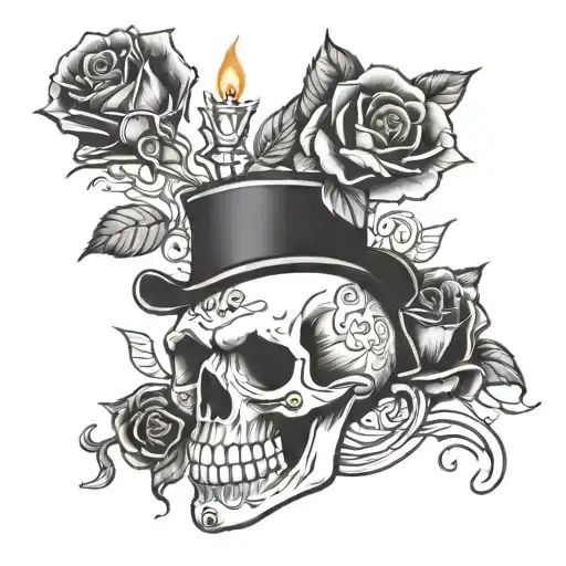 Skull Rose Cigar Shotglass Black Cat Candle Tattoo Generator Music Notes