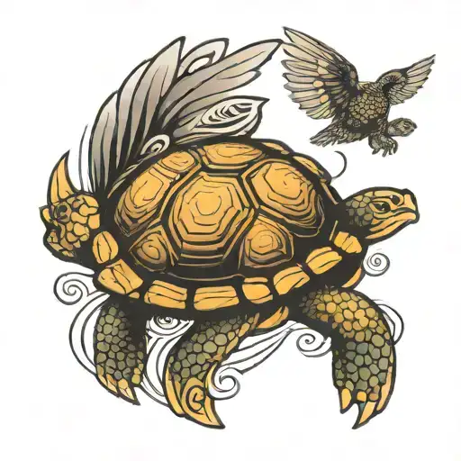 Turtle With Wings Flying
