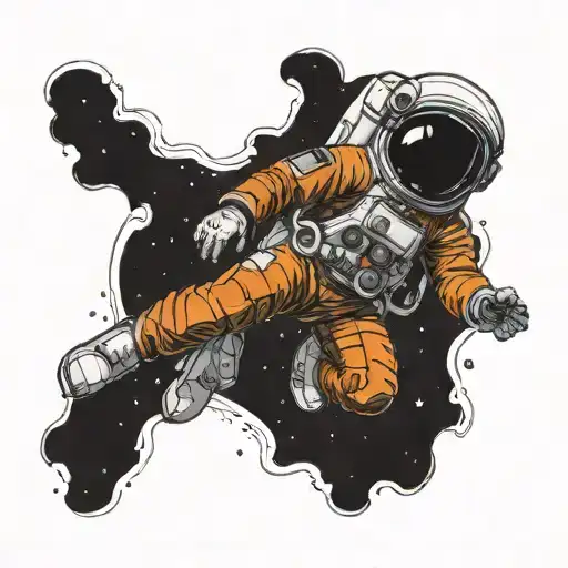 An Astronaut Floating In Space