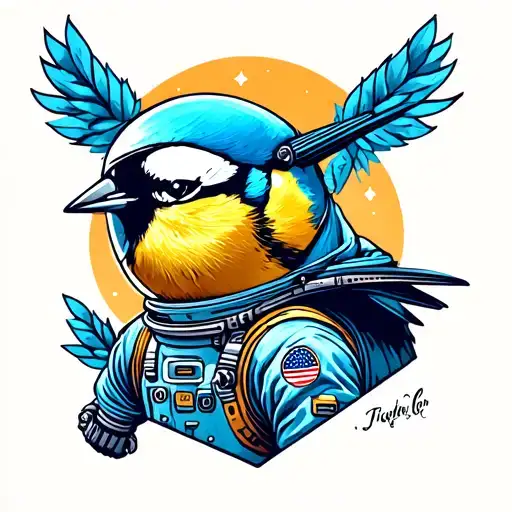 Blue Tit Astronaut