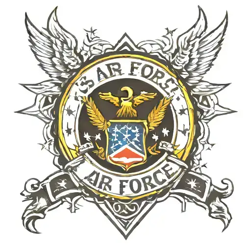 Us Air Force Logo Combined Police Badge And Cross