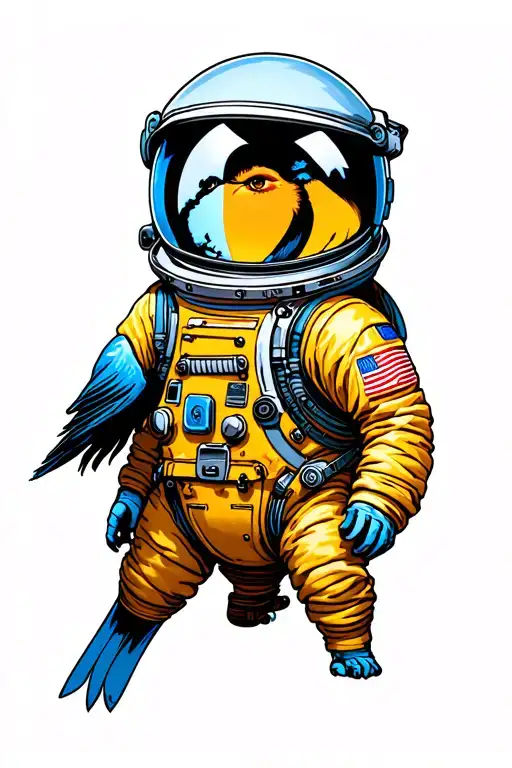 Blue Tit Astronaut