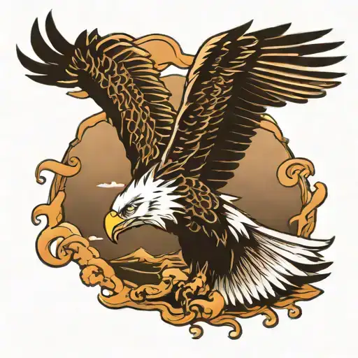 Sea Mountain Eagle Flying