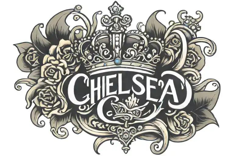 Chelsea In Graffiti Font With A Crown On Top