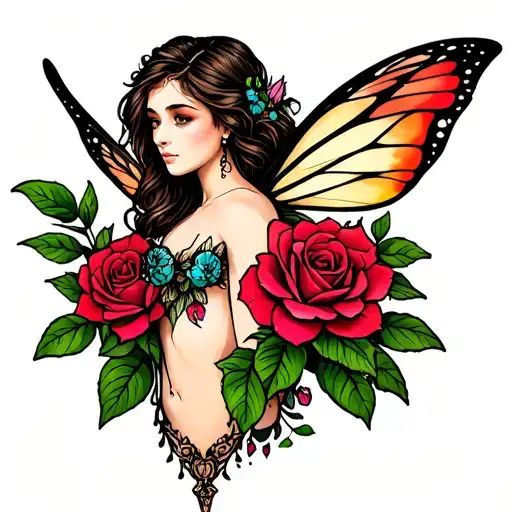 Adult Fairy With Rose