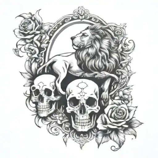 Lion And Skull Surrounded
