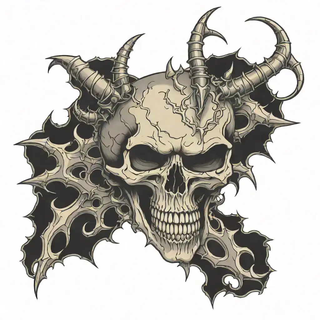Satanic Spiked Skull
