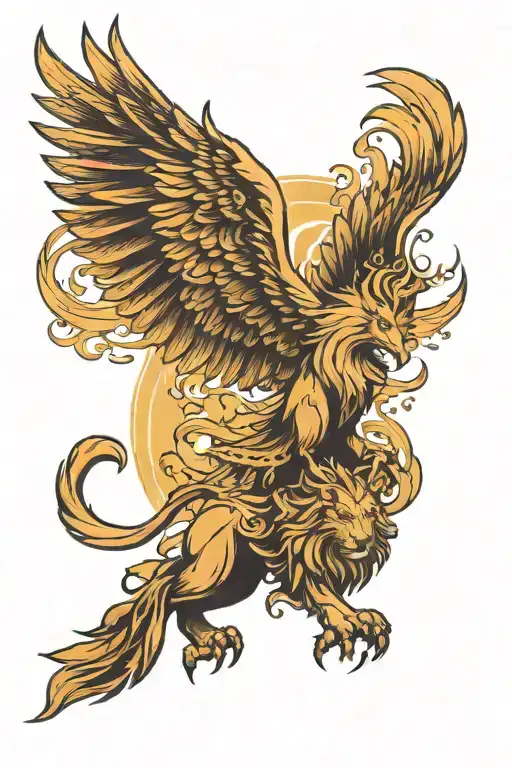 Pheonix Gaurding A Lion