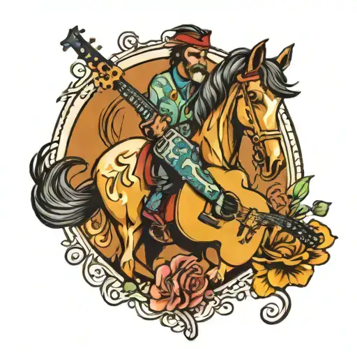 Horse Playing A Guitar