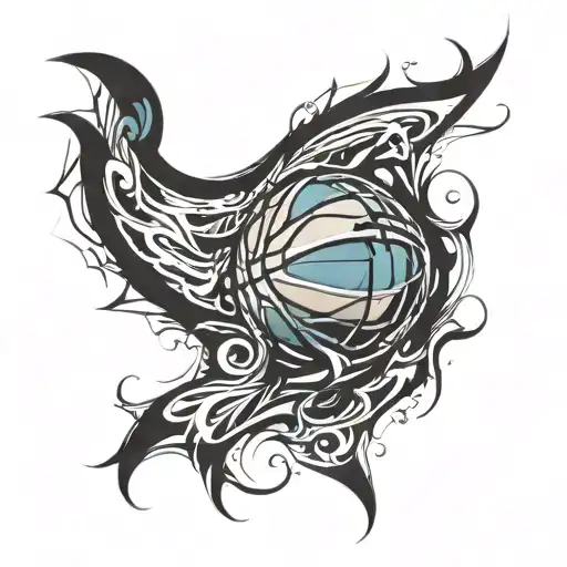 Basketball Abstract Design Incorporating