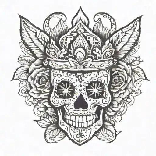 Skulls And Crowns Mexican Sugar Skull