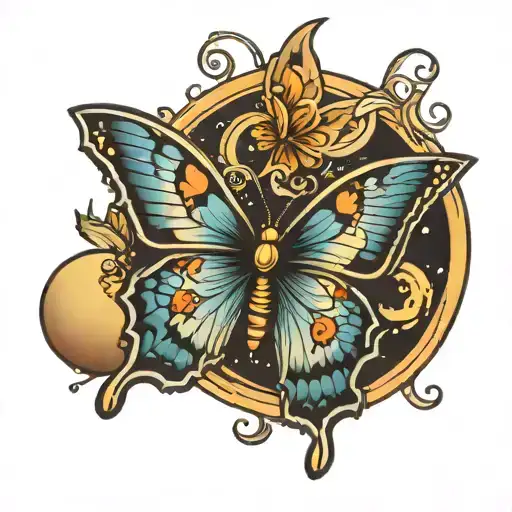 Butterfly And Moon