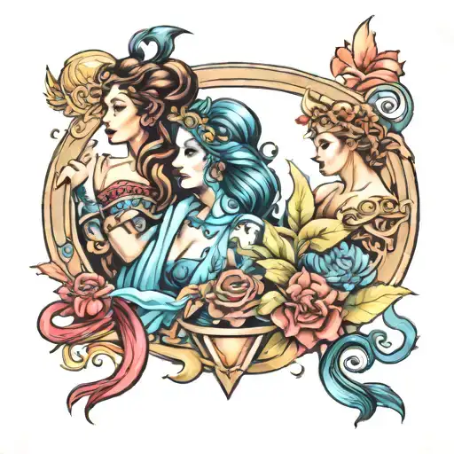 Virgin And Leo And Sagittarius Color And Infinity