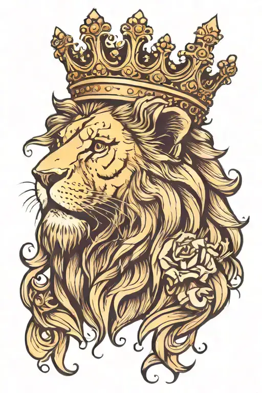Lion Wearing A Crown