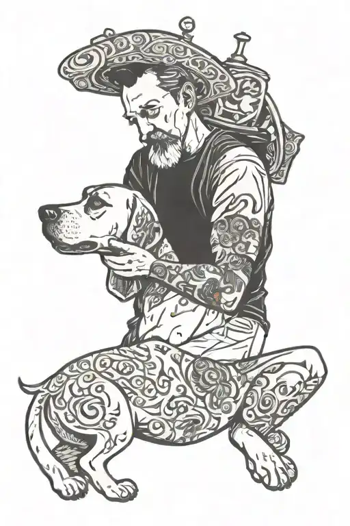 My Dad And My Dog Sitting