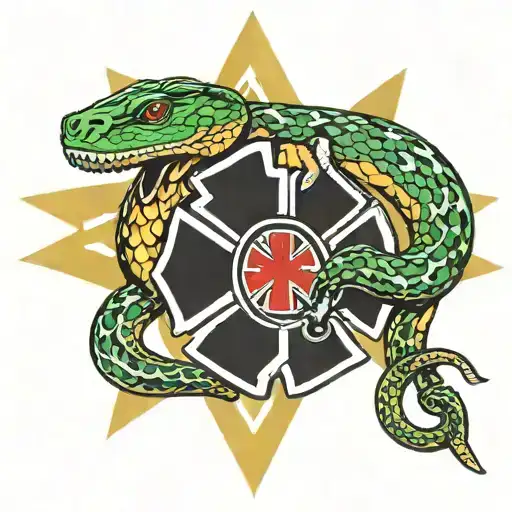 Paramedic Symbol Combined With Snake