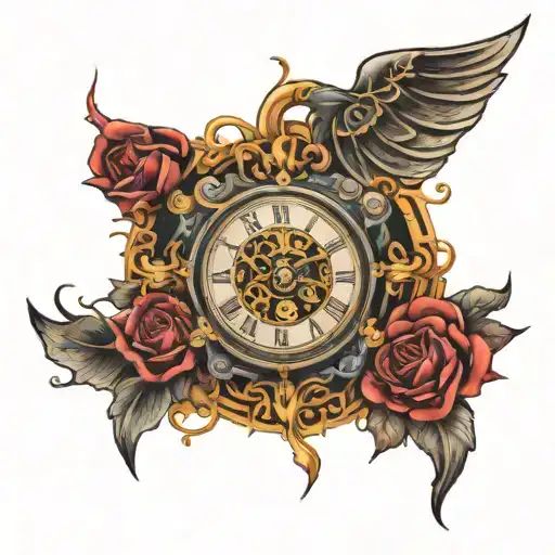 Clock Surrounded By Pheniox Wrapped