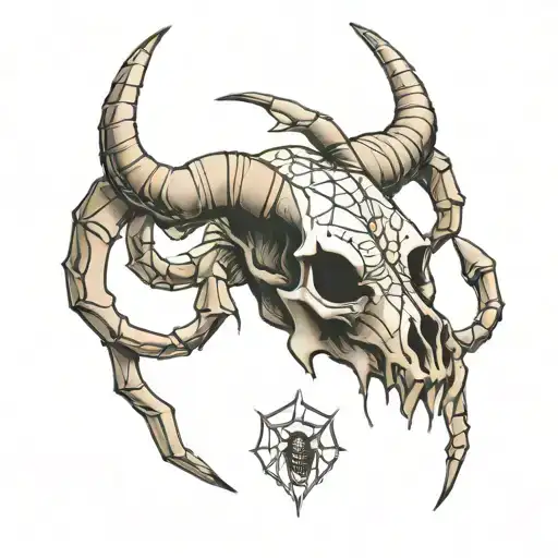 Ram Skull And Spiders Together Sigil