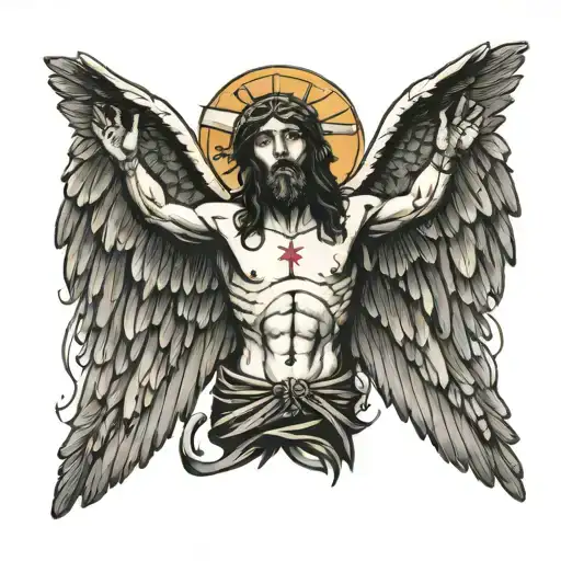 Jesus On Cross With Wings