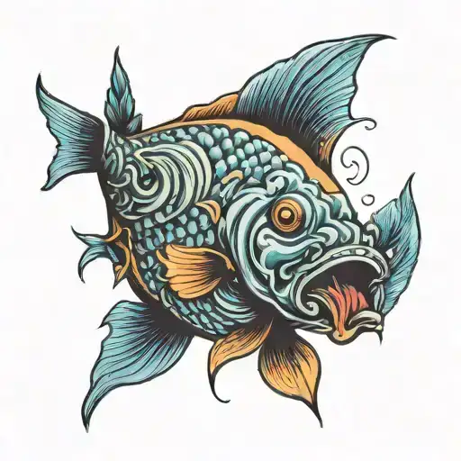 A Fish With Hock Smoking A Cigar