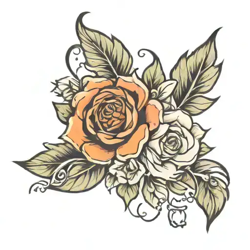 Money Roll Inspired Tattoo Design Wild Flower Blooming