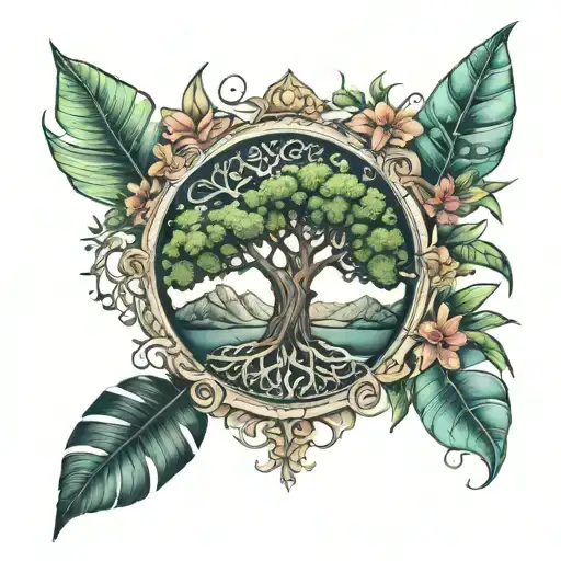 Tree Of Life And Tropical Pattern