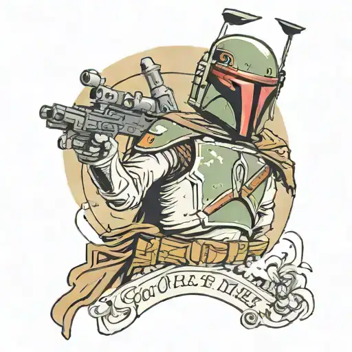 Star Wars Writing Saying God Is Always There With Boba Fett