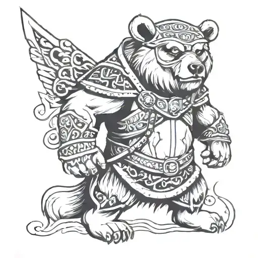 Viking Warrior Bear Full Body
