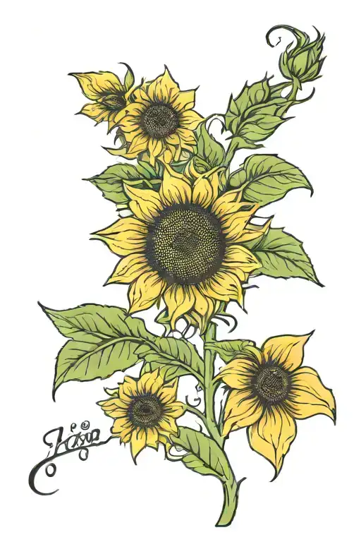Sunflower With Stem Name Kira