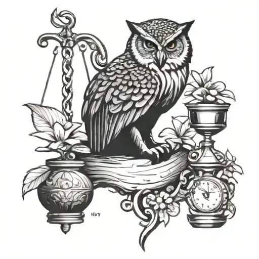 Libra With Owl And Mongoose Figthing Cobra