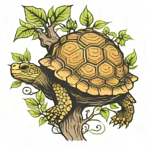 Tree Growing On Tortoise