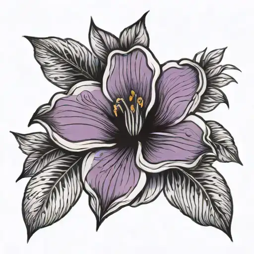 Violet Flower Black And White